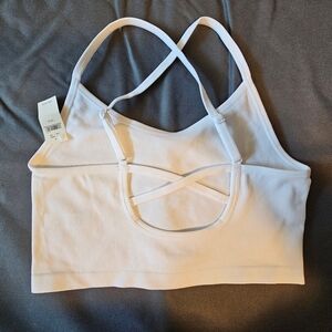 OFFLINE by aerie Ribbed Seamless Strappy Cross Back Cutout Longline Bralette, S